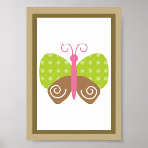 Póster 5X7 Berry Garden Butfly Wall Wall Art