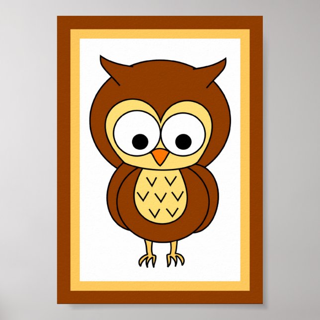 Póster 5X7 Búho Neutral 1 Pared Art (Frente)