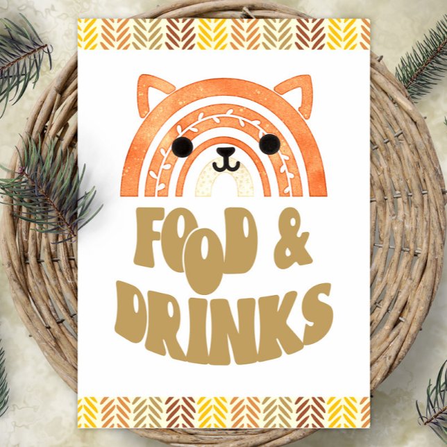 Póster 5x7 Comida y bebidas Boho Woodland Fox Cumpleaños (Subido por el creador)