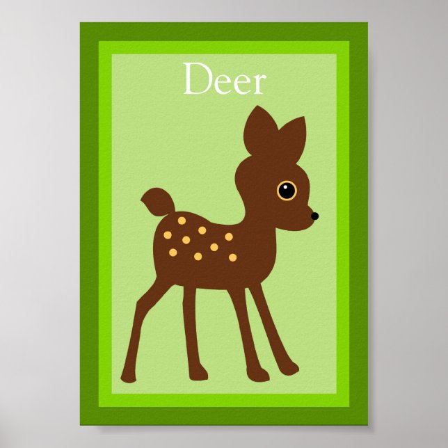 Póster 5X7 Deer Forest Friends Wall Art (Frente)