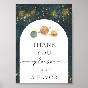 Póster 5x7 Espacio Gracias Rótulo   Rótulo de favor del e