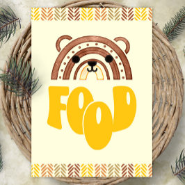Póster 5x7 Estación de alimentos Boho Woodland Bear Cumpl