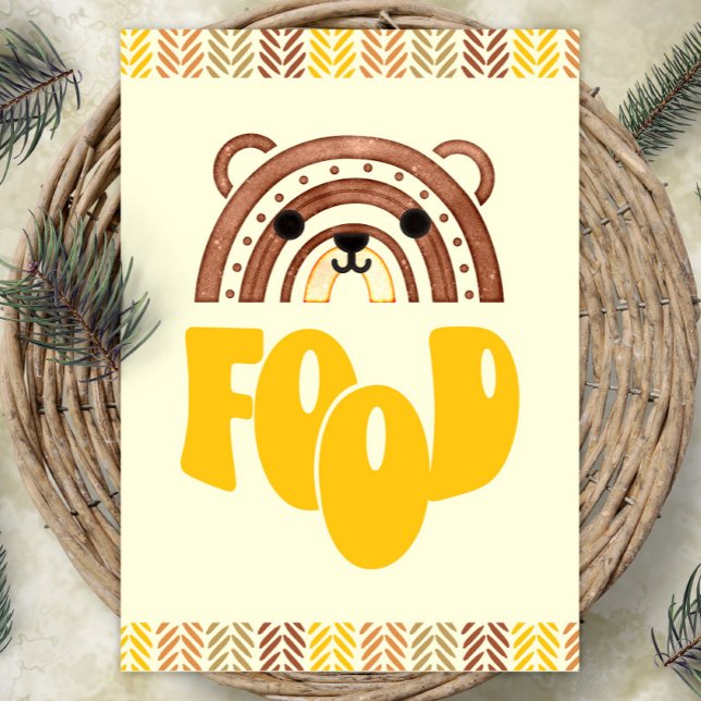 Póster 5x7 Estación de alimentos Boho Woodland Bear Cumpl (Subido por el creador)