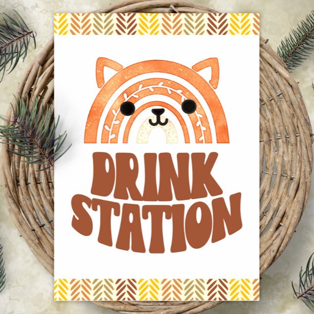 Póster 5x7 Estación de bebidas Boho Woodland Fox Cumpleañ (Subido por el creador)