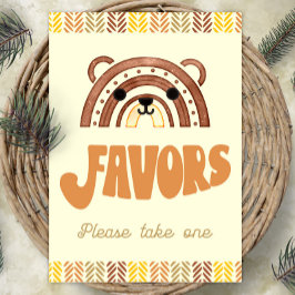 Póster 5x7 Favorece Boho Woodland Bear Cumpleaños