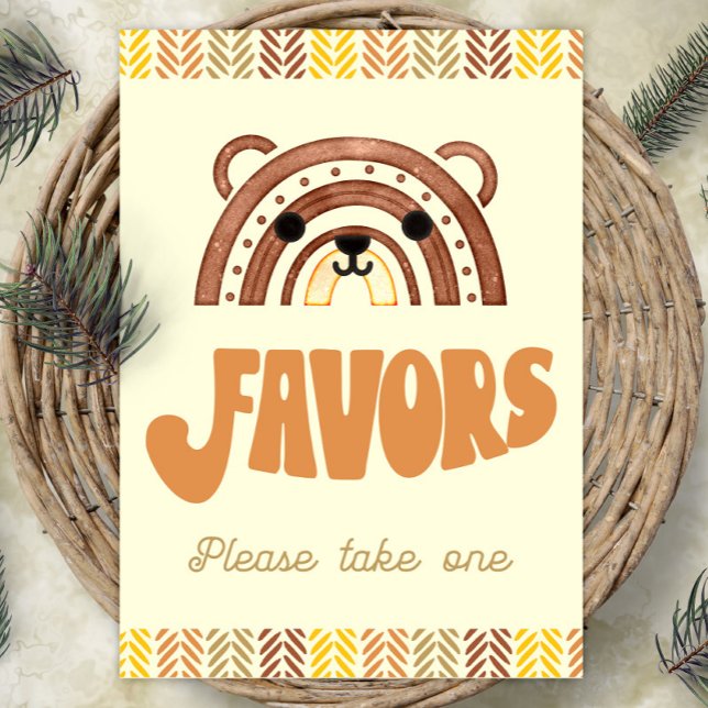Póster 5x7 Favorece Boho Woodland Bear Cumpleaños (Subido por el creador)