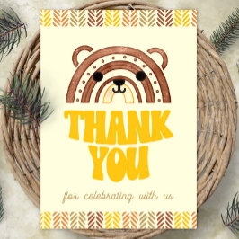 Póster 5x7 Gracias Boho Bosque Oso Cumpleaños