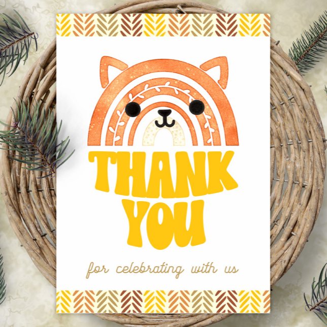 Póster 5x7 Gracias Boho Woodland Fox Cumpleaños (Subido por el creador)