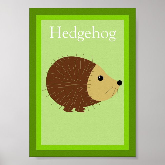 Póster 5X7 Hedgehog Forest Friends Wall Art (Frente)