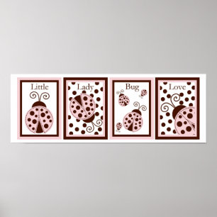 Póster 5x7 Ladrón de sangre rosa Bug Insectos Bebé Beddin