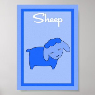 Póster 5X7 Oveja Barn Yard Boys Wall Art