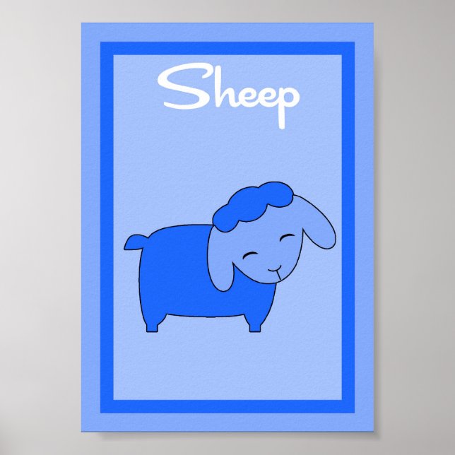 Póster 5X7 Oveja Barn Yard Boys Wall Art (Frente)