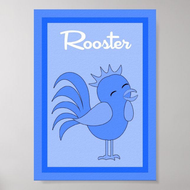 Póster 5X7 Rooster Barn Yard Boys Wall Art (Frente)