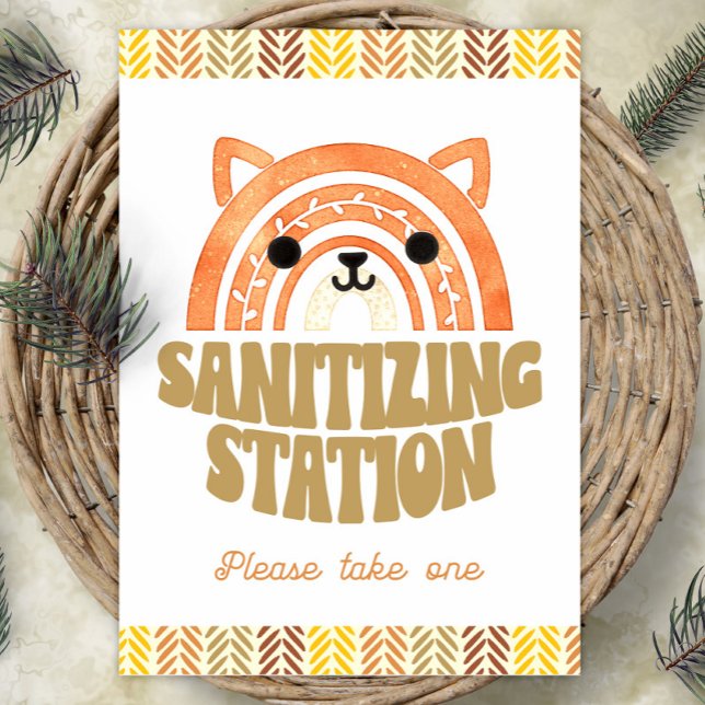 Póster 5x7 Sanitizer Station Boho Woodland Fox Birthday (Subido por el creador)