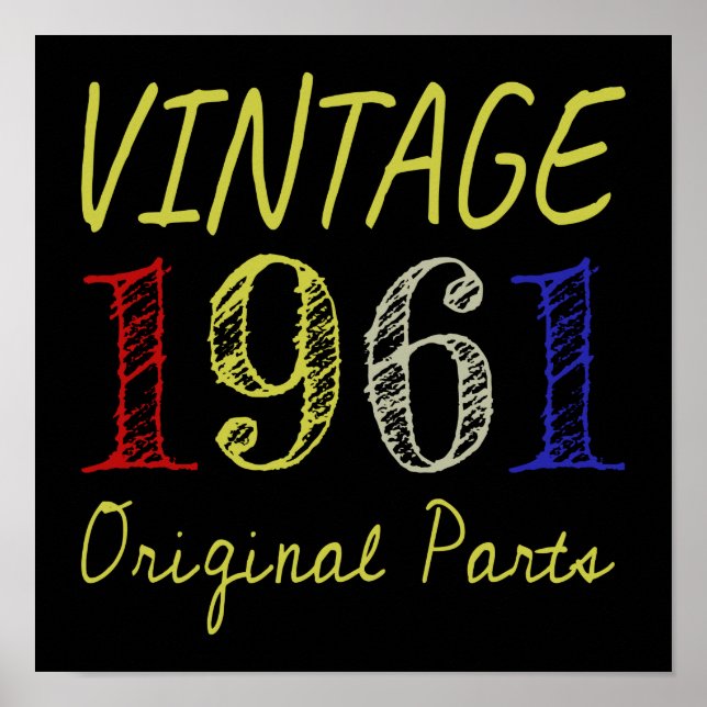 Póster 60.ª cosecha de regalo de cumpleaños 1961 piezas o (Frente)