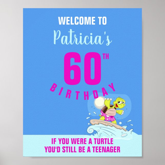 Póster 60.º fiesta de citas graciosas de cumpleaños (Frente)