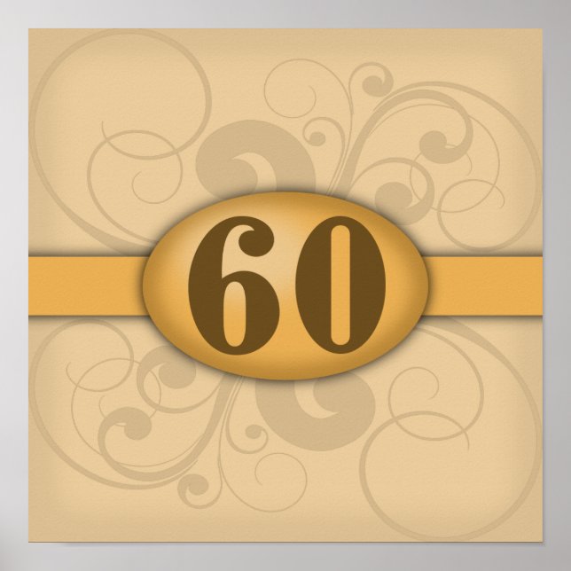 Póster 60.º Fiesta de cumpleaños/aniversario (Frente)