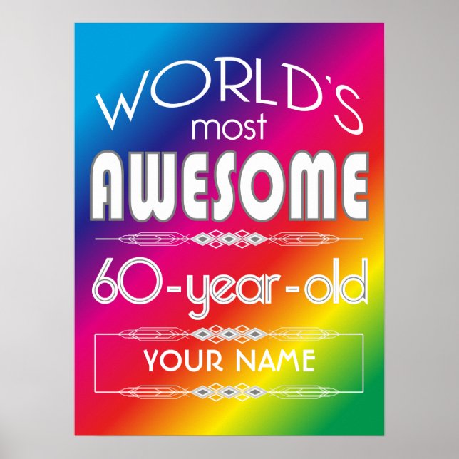 Póster 60.º Nacimiento del Mundo Mejor Arcoiris Fabuloso (Frente)