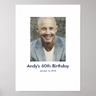 Póster 60.º Rótulo de personalizado fotográfico en Fiesta