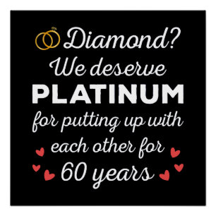Póster 60° Aniversario Boda I - Pareja Diamond Funny