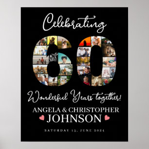Póster 60 años de matrimonio Boda Aniversario de la foto