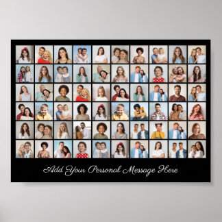 Póster 60 Collage de fotos Añadir su propio saludo