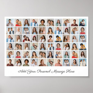 Póster 60 Collage de fotos Añadir su propio saludo