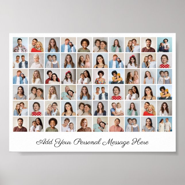 Póster 60 Collage de fotos Añadir su propio saludo (Frente)