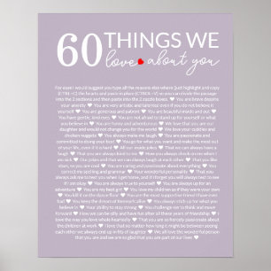Póster 60 cosas que amamos de ti, 70 cumpleaños 80