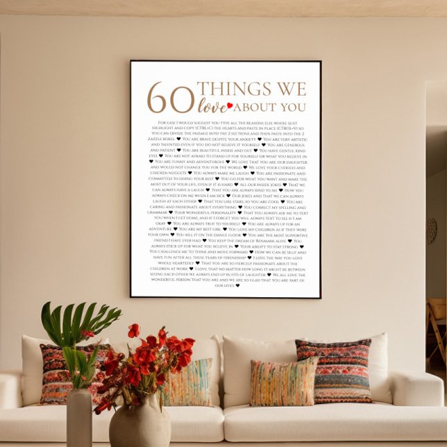 Póster 60 cosas que amamos de ti, 70 cumpleaños 80 (Subido por el creador)