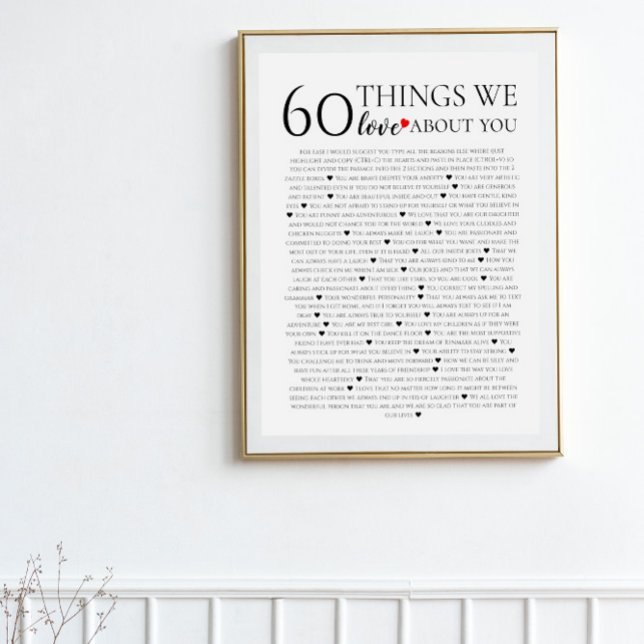 Póster 60 cosas que amamos de ti, 70 cumpleaños 80 (Subido por el creador)