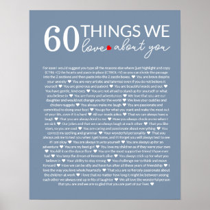 Póster 60 cosas que amamos de ti, 70 cumpleaños 80
