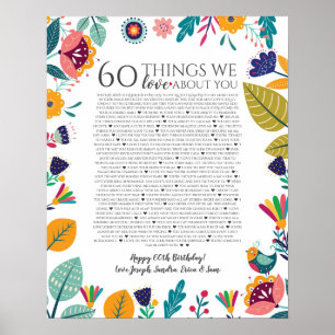 Póster 60 cosas que amamos de ti scandi folk moderno
