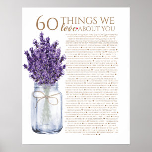 Póster 60 cosas que nos encantan de tu abuela lavender