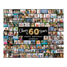 60 Cumpleaños 108 Fotos Negro Dorado Salud por el