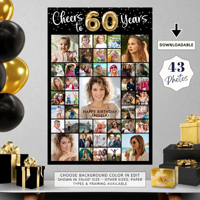 Póster 60° cumpleaños 43 Collages de fotos a 60 años (Subido por el creador)