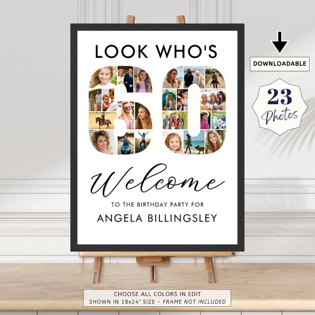 Póster 60 cumpleaños número 60 23 fotos mira quién tiene  (Subido por el creador)