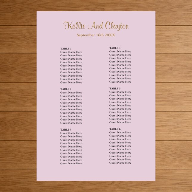 Póster 60 Gráfica de asientos Boda simple púrpura (Subido por el creador)