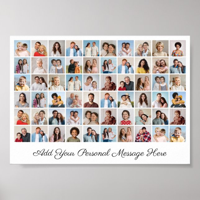 Póster 60 Photo Collage Add Your Own Greeting (Frente)