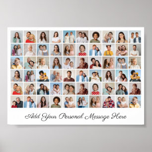 Póster 60 Photo Collage Add Your Own Greeting