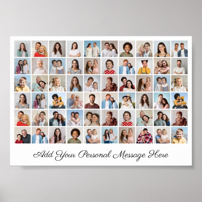 Póster 60 Photo Collage Add Your Own Greeting (Frente)