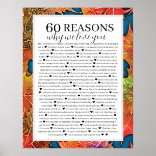 Póster 60 Razones por las que te amamos regalo