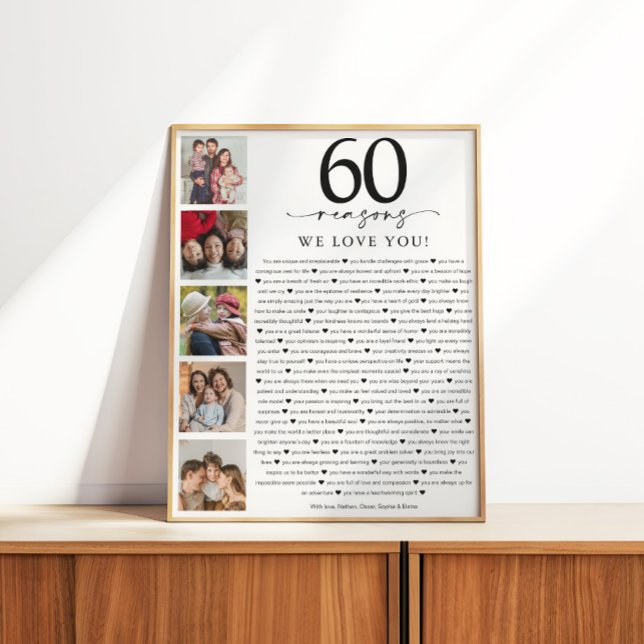Póster 60 Reasons We Love You Birthday or Anniversary (Subido por el creador)