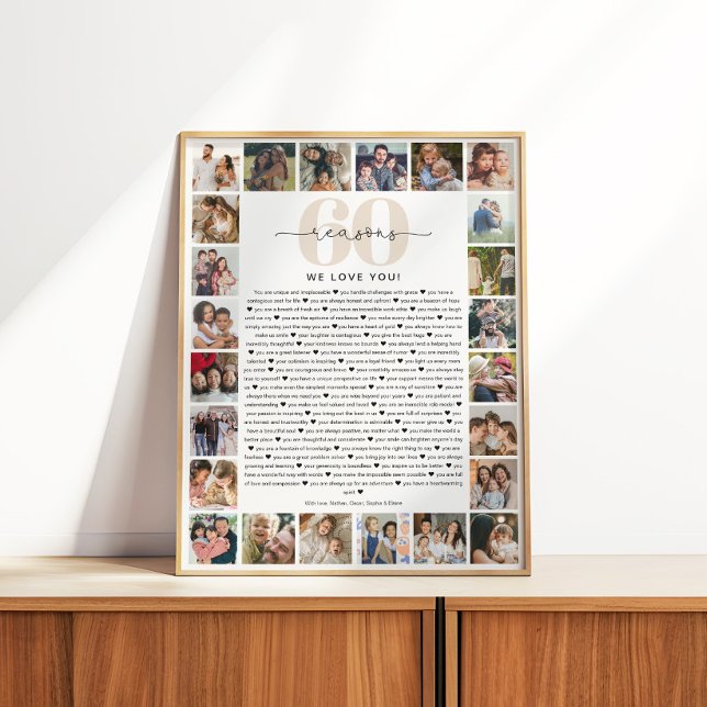 Póster 60 Reasons We Love You Photo Collage Keepsake Gift (Subido por el creador)