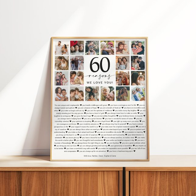 Póster 60 Reasons We Love You Photo Collage Keepsake Gift (Subido por el creador)