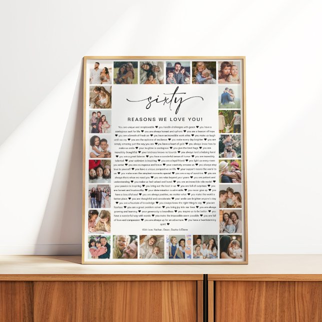 Póster 60 Reasons We Love You Photo Collage Keepsake Gift (Subido por el creador)
