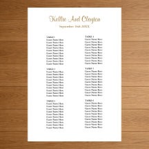 60 Tabla de asientos Boda simple