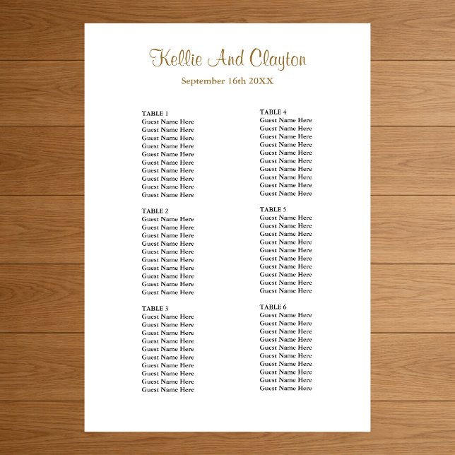 Póster 60 Tabla de asientos Boda simple (Subido por el creador)