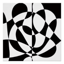 60s Black and White Abstract