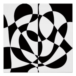 Póster 60s Black and White Abstract